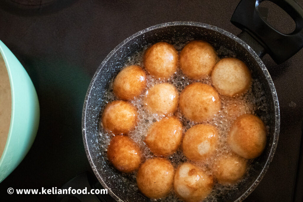 frying african puff puff